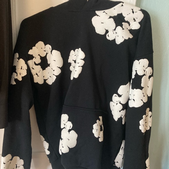Black and White Floral Men's Hoodie